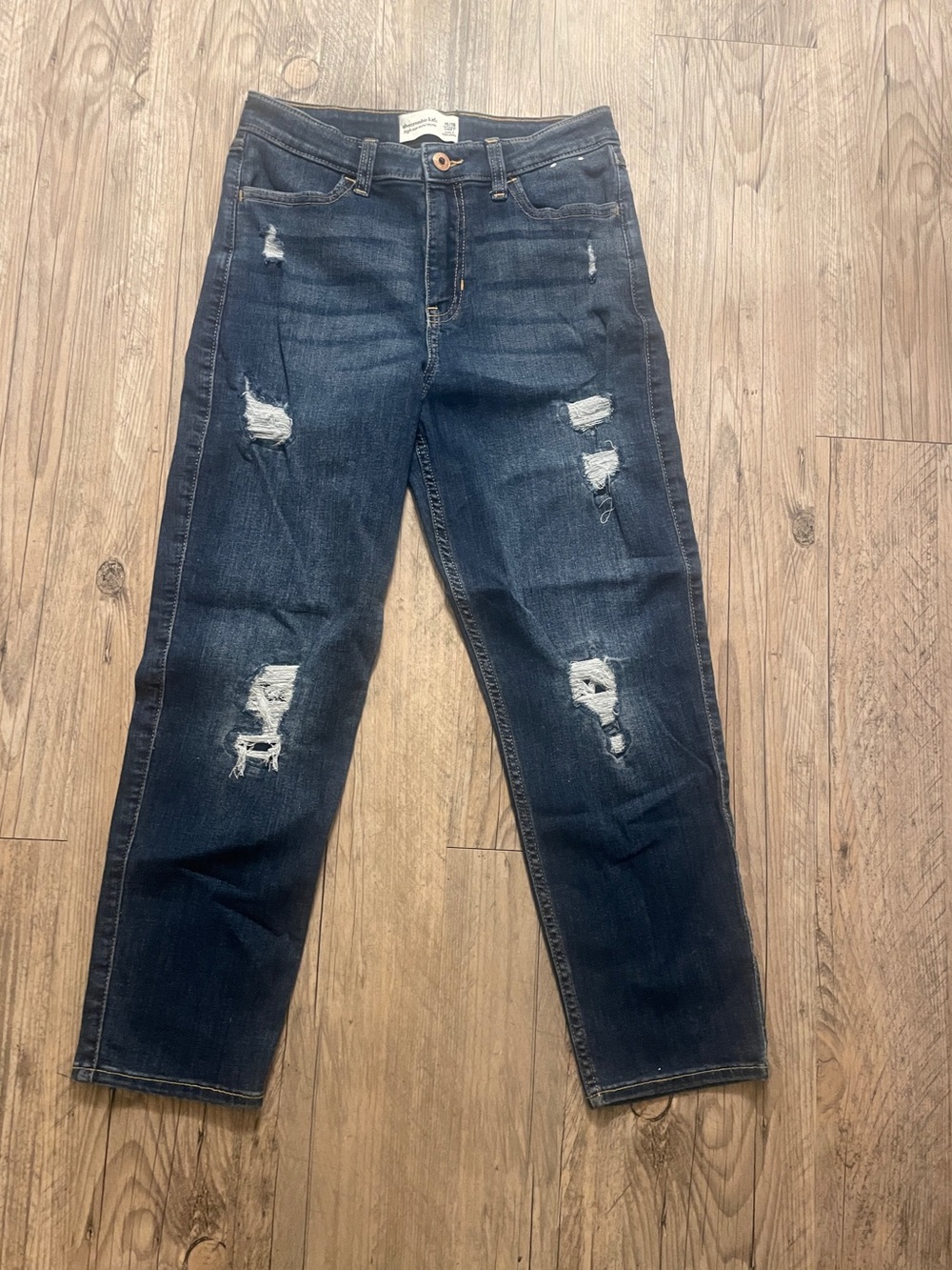 Abercrombie Kids High-Rise Distressed Jeans – Size 15/16